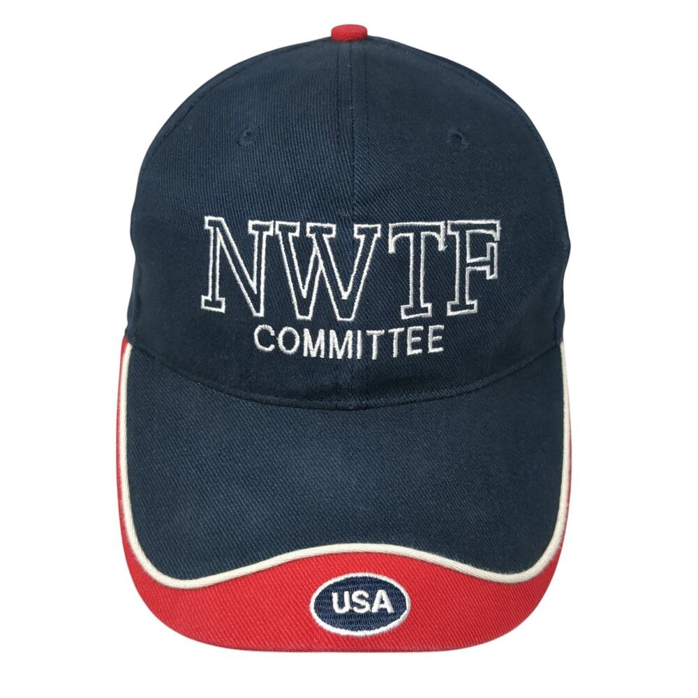 NWTF Commitee USA Baseball Cap Blue One Size Adjustable Embroidered Patriotic